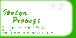 ibolya propszt business card